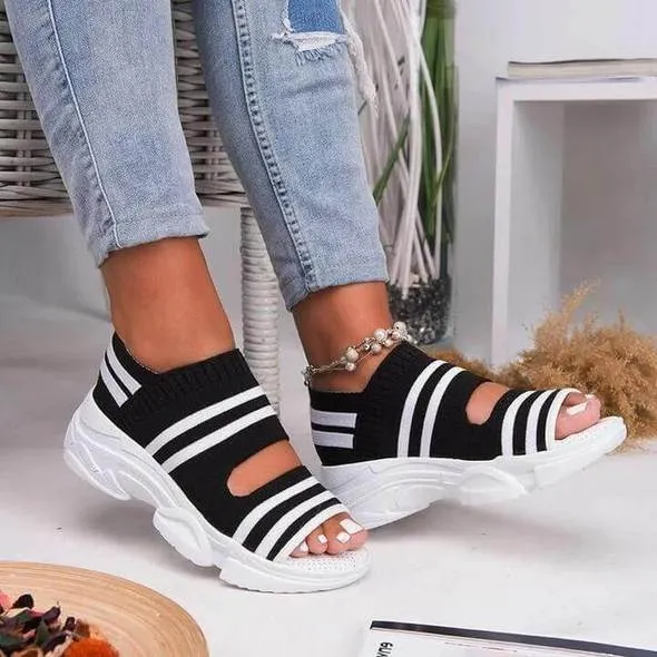 Casual Woven Wedge Comfy Open Toe Sandals