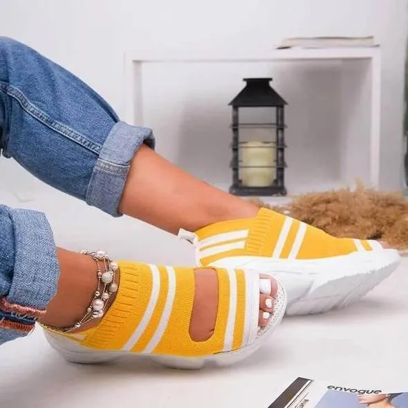 Casual Woven Wedge Comfy Open Toe Sandals