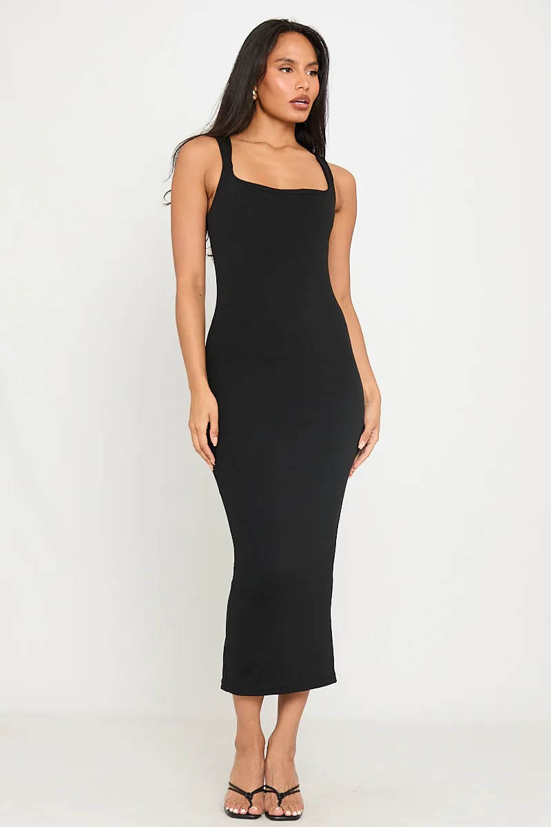 Classic Black Bodycon Midi Dress | Sleek & Sophisticated | Timeless Elegance