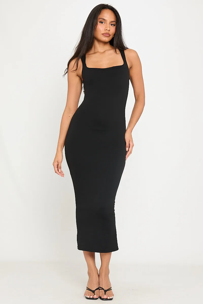 Classic Black Bodycon Midi Dress | Sleek & Sophisticated | Timeless Elegance