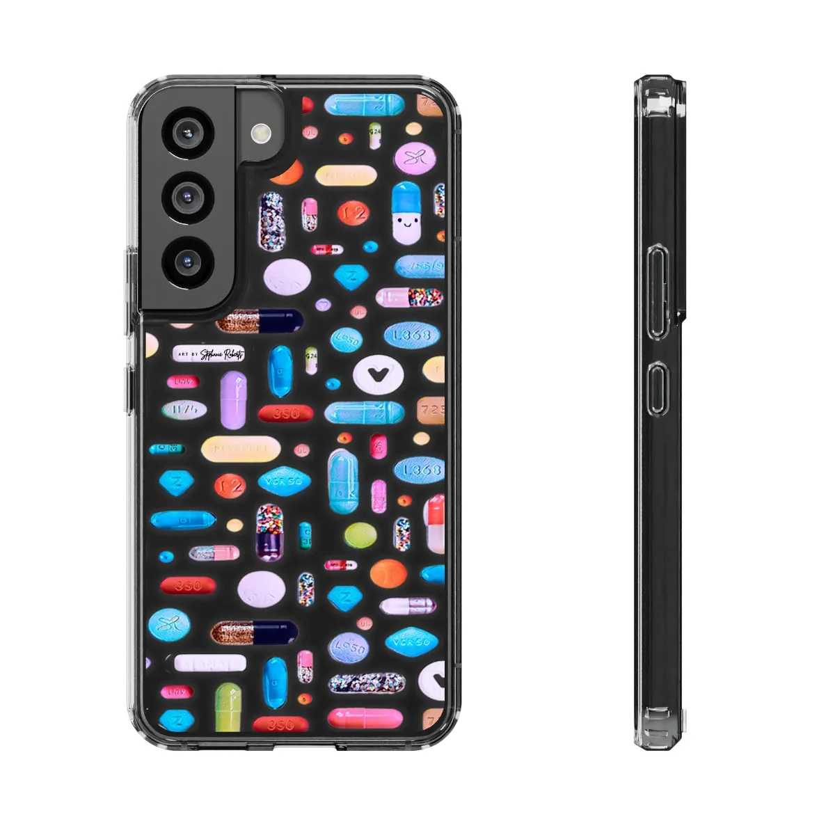 Clear Phone Case / Classic Pill Grid Design