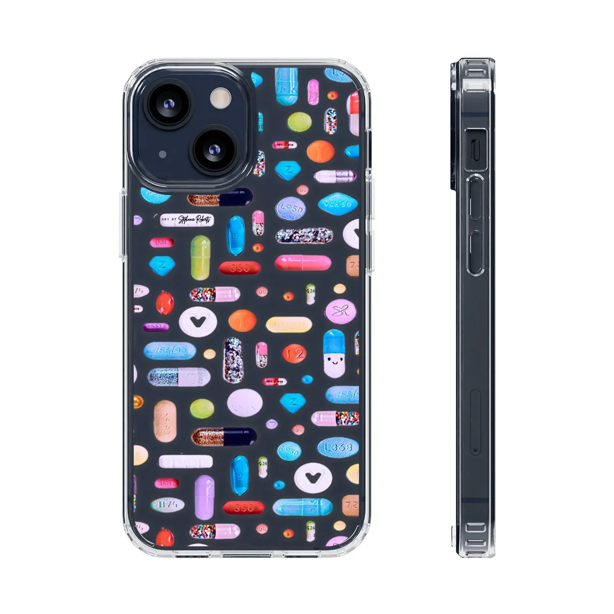 Clear Phone Case / Classic Pill Grid Design