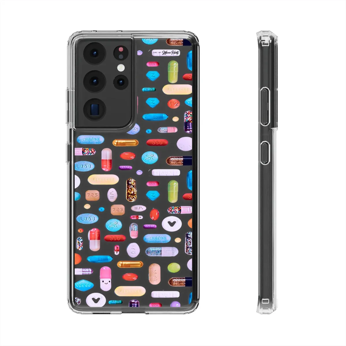 Clear Phone Case / Classic Pill Grid Design