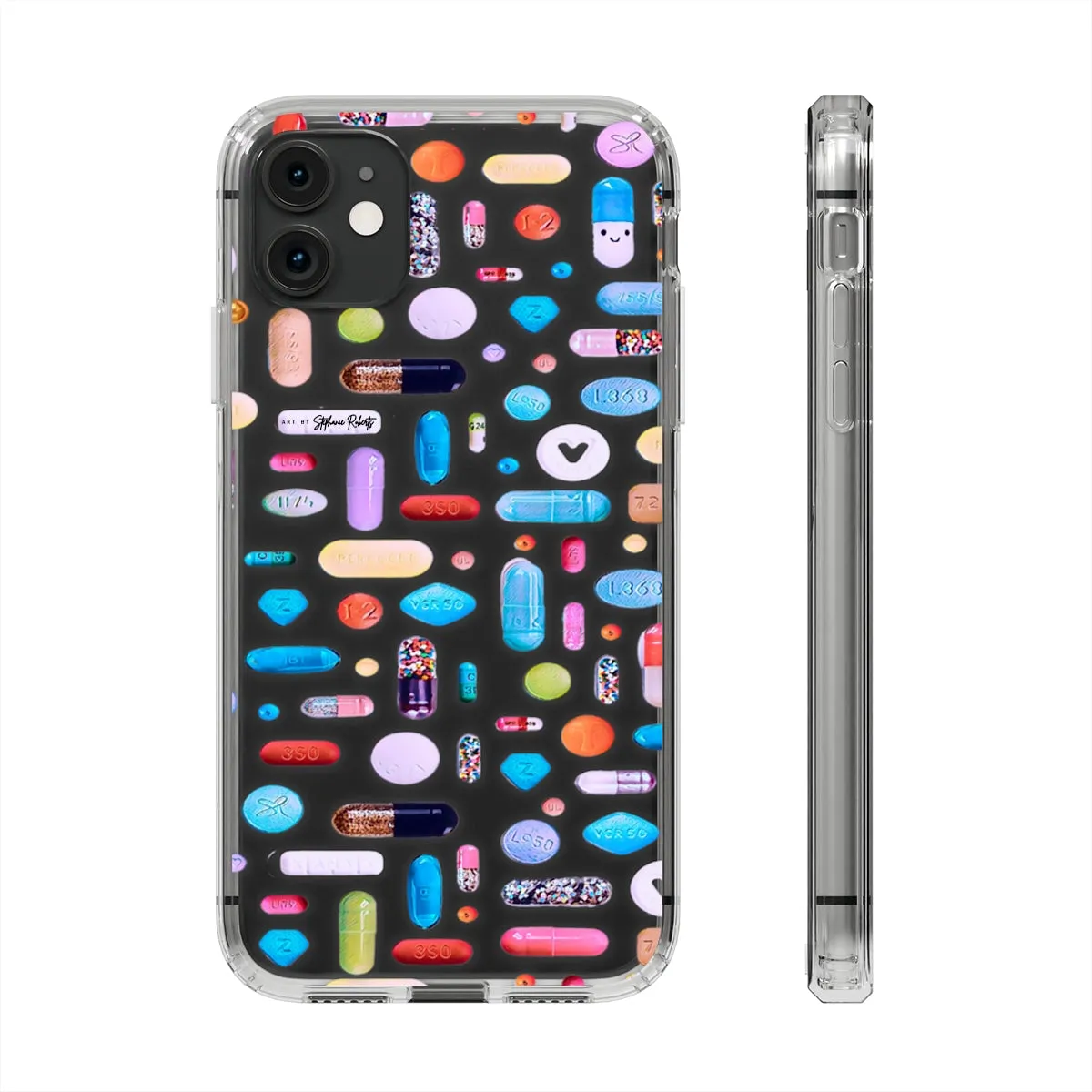 Clear Phone Case / Classic Pill Grid Design