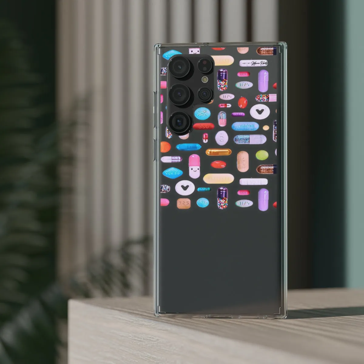 Clear Phone Case / Classic Pill Grid Design