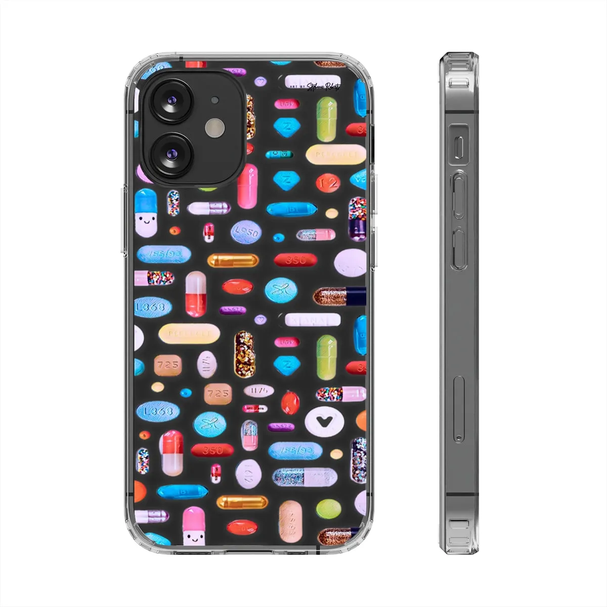 Clear Phone Case / Classic Pill Grid Design