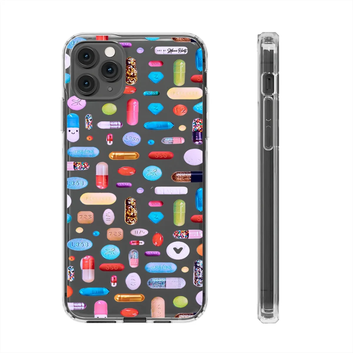 Clear Phone Case / Classic Pill Grid Design