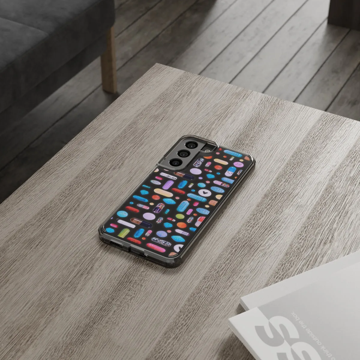 Clear Phone Case / Classic Pill Grid Design