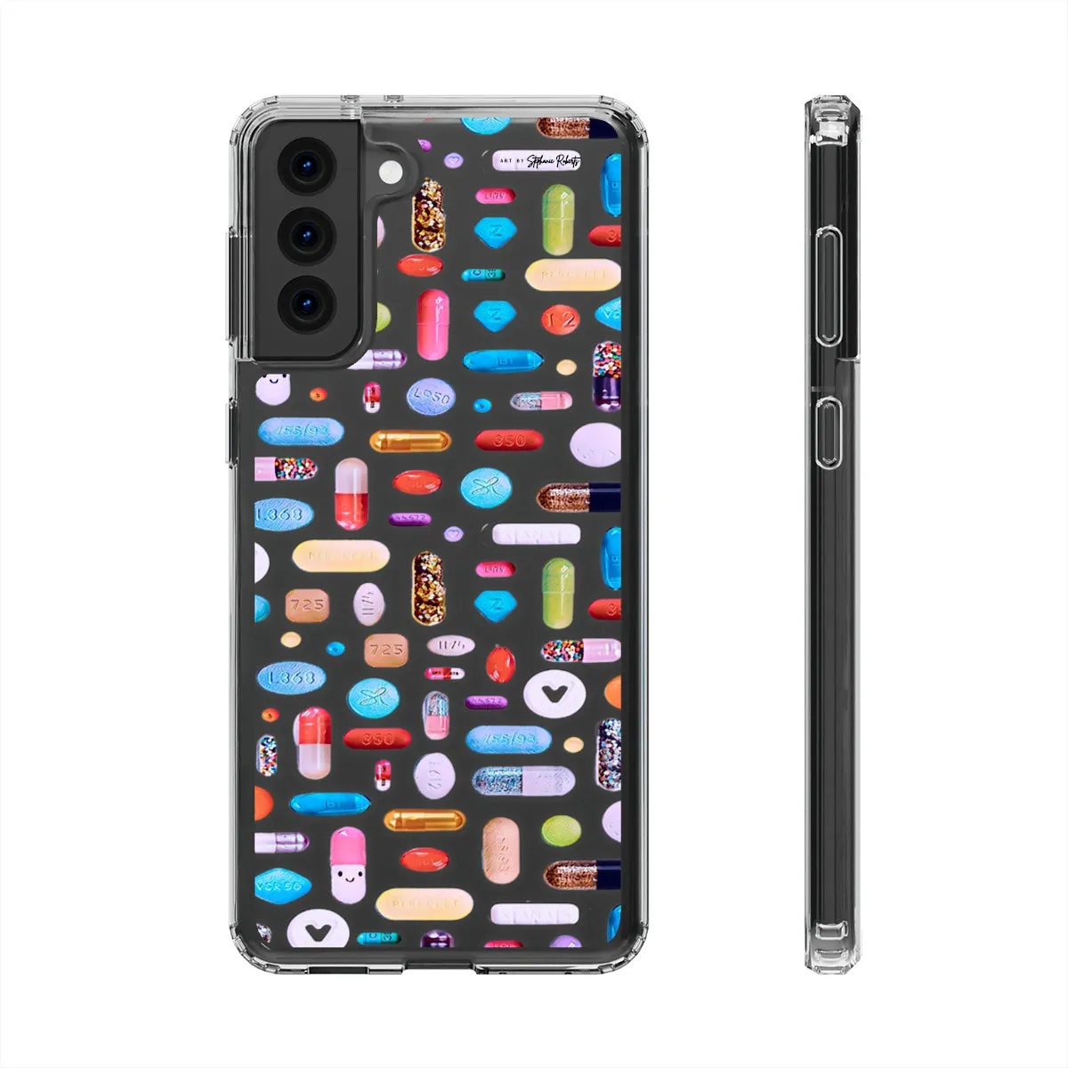 Clear Phone Case / Classic Pill Grid Design