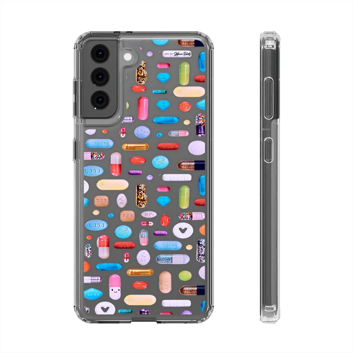 Clear Phone Case / Classic Pill Grid Design