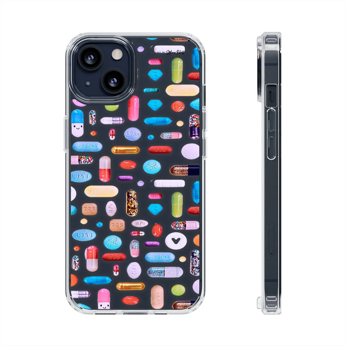 Clear Phone Case / Classic Pill Grid Design