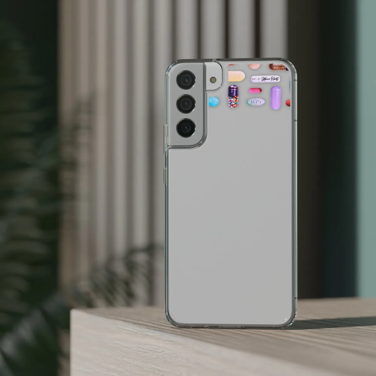 Clear Phone Case / Classic Pill Grid Design
