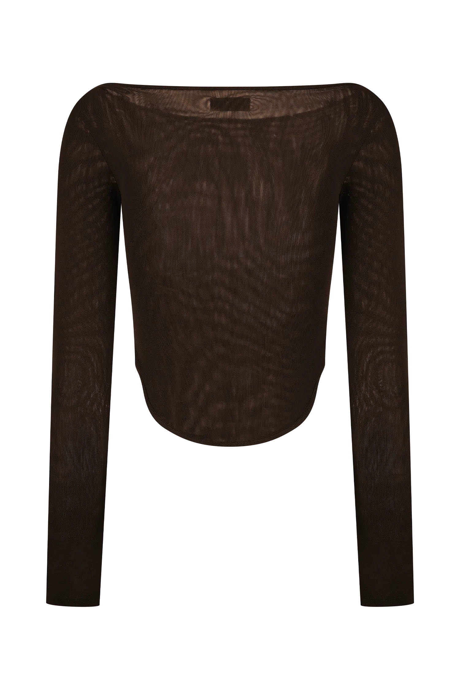 Colette Boat Neck Mesh Top - Dark Chocolate