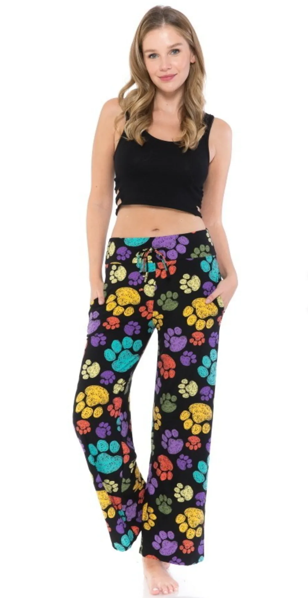 Colorful Paw Print Lounge Pant