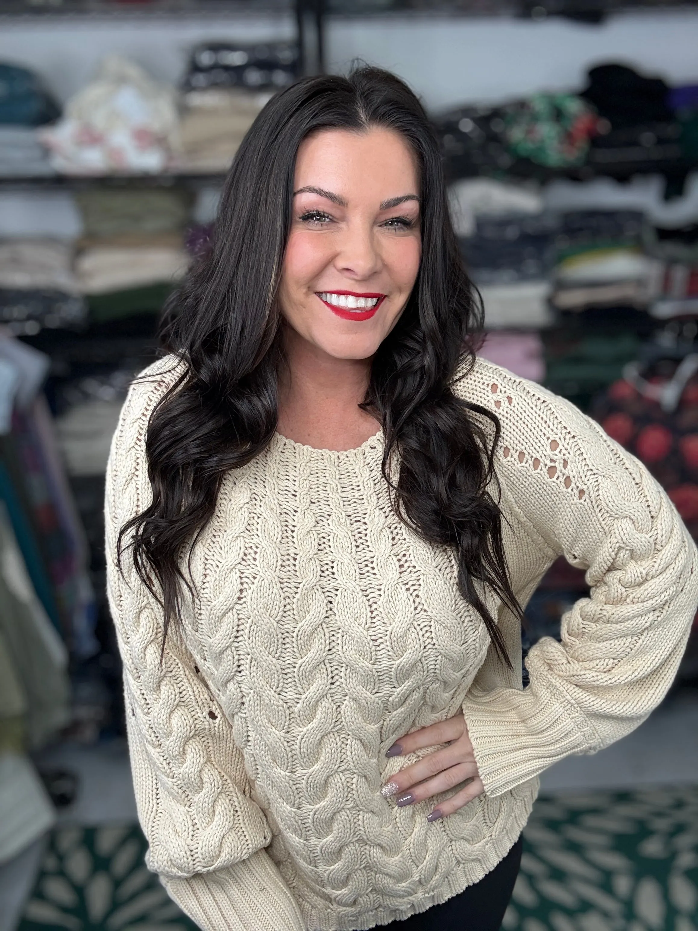 Cooler Days Sweater- Natural