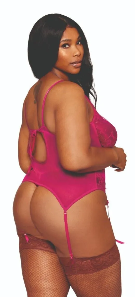 Curvy Open Cup Bralette & Open Crotch Thong Lingerie