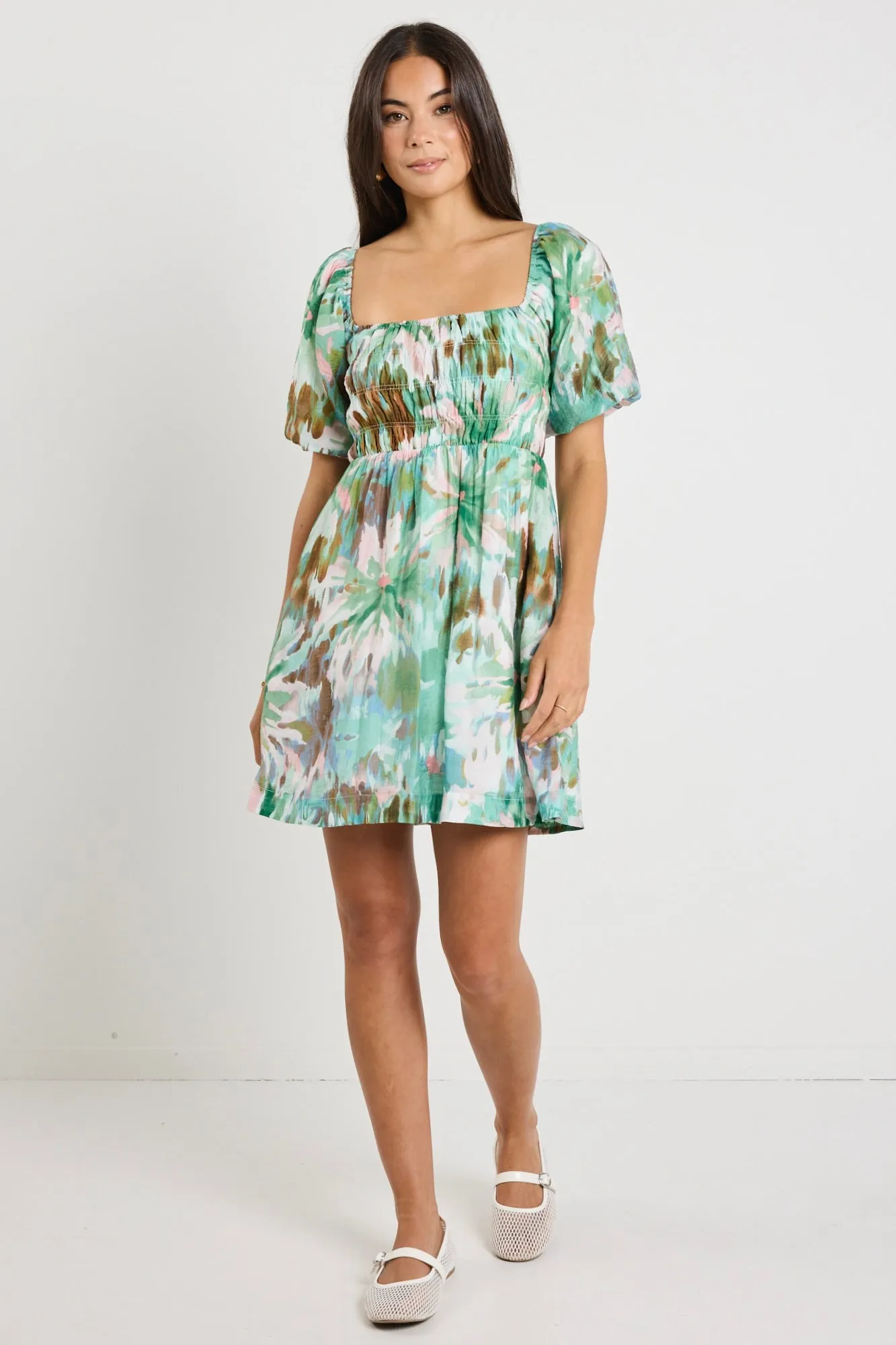 Dance Jungle Puff Sleeve Mini Dress