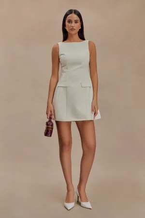 Evanna Sleeveless Suiting Mini Dress - Ivory