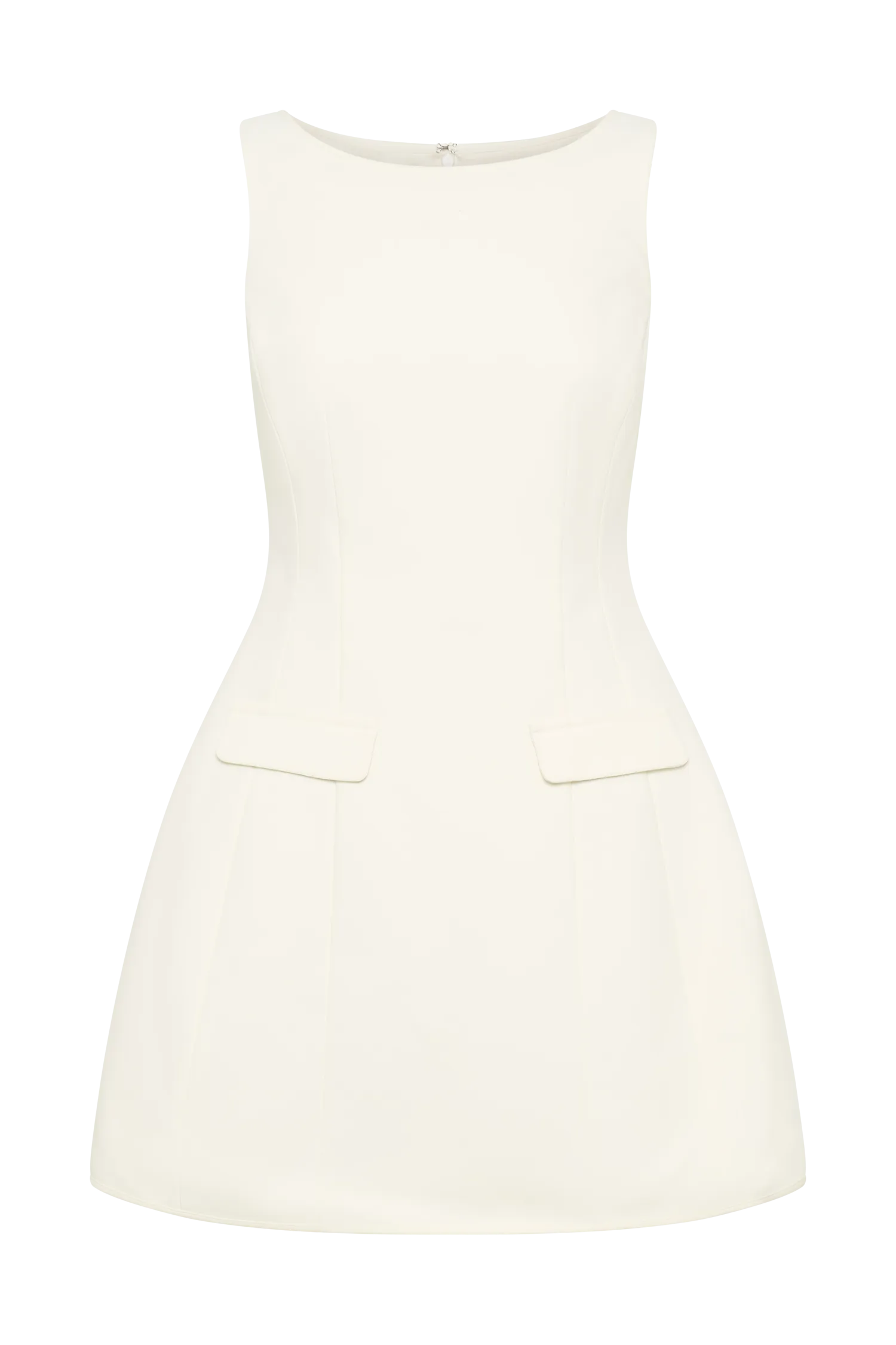 Evanna Sleeveless Suiting Mini Dress - Ivory