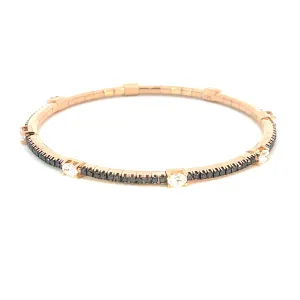 Ex-Tensible™ Black Oval & White Diamond Station Stretch Tennis Bracelet