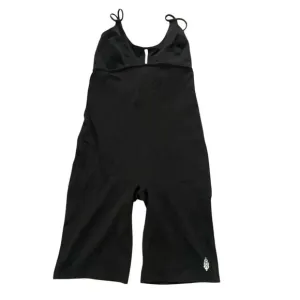 Free People Black Glow One Piece Bodysuit Black Strappy Back Sz Medium Athletic