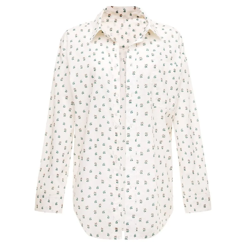 Fruity Floral Long Sleeve Button Down Shirt