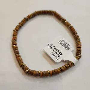 Gemstone and Spacer Stretchy Bracelet
