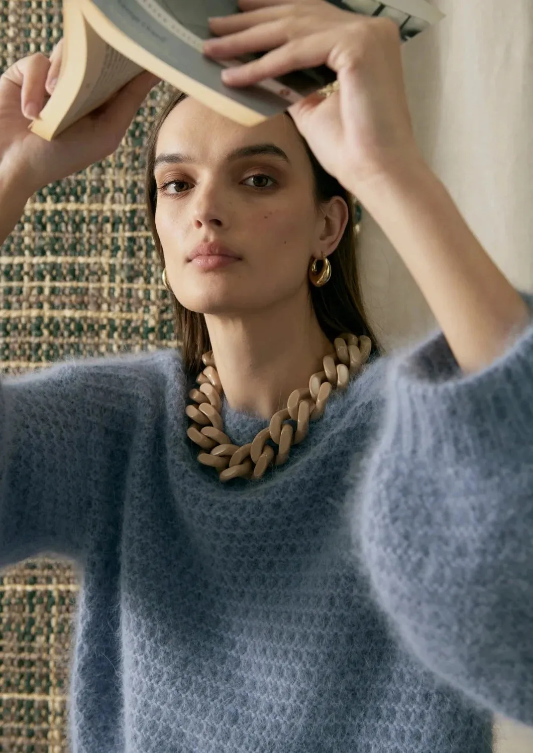 Genus Pointelle Knit Blue