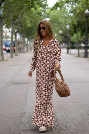 Geometric Print Maxi Dress | Boho Chic Style