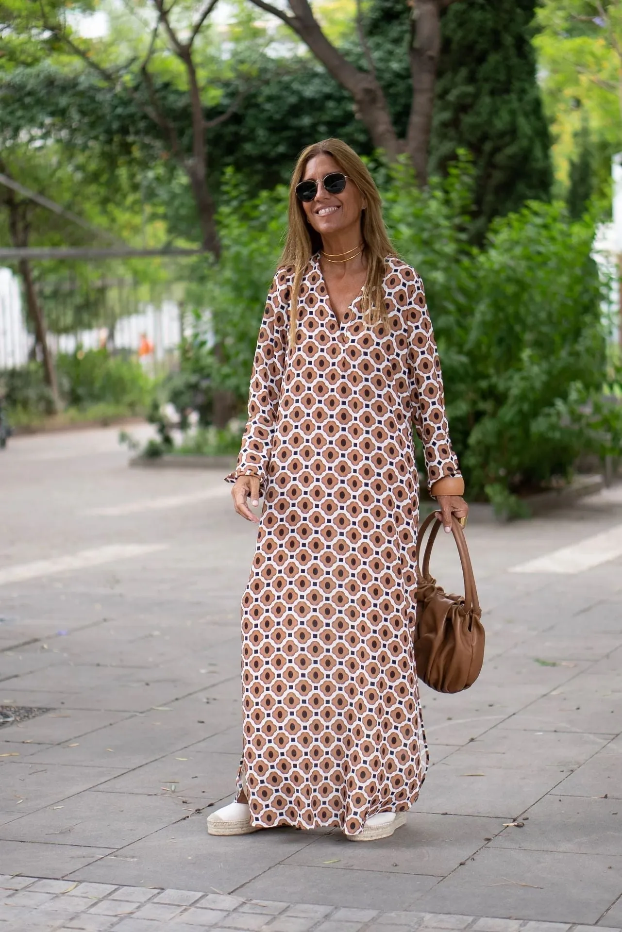 Geometric Print Maxi Dress | Boho Chic Style