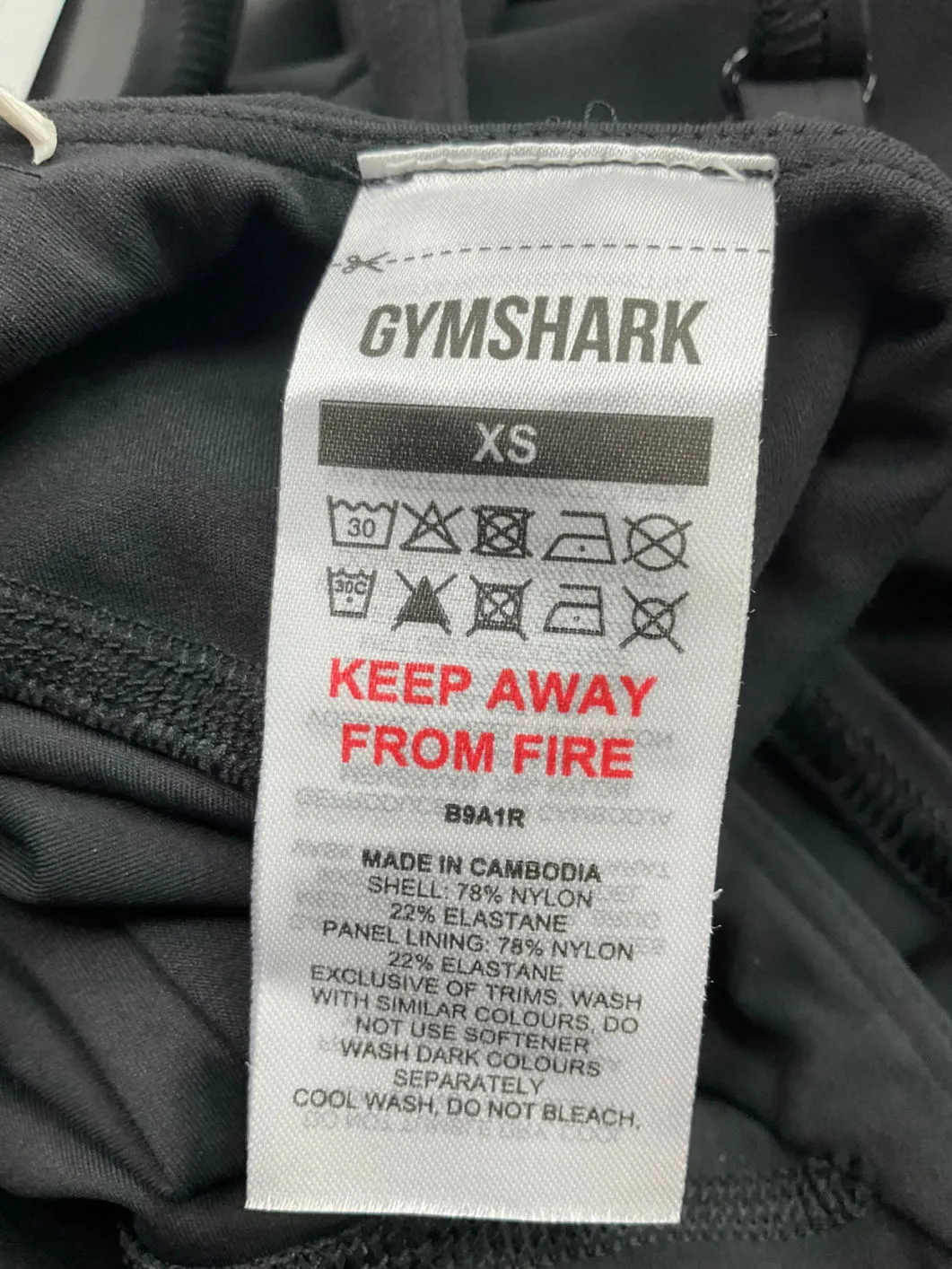 gymshark Black Strappy All In One UK XS