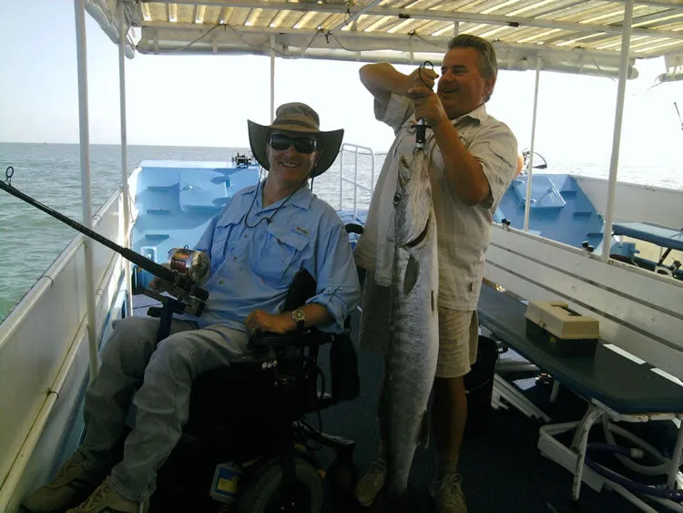 Hands-on Adjustable, Hinged Fish Fighting Rod Holder for Wheelchair Seat