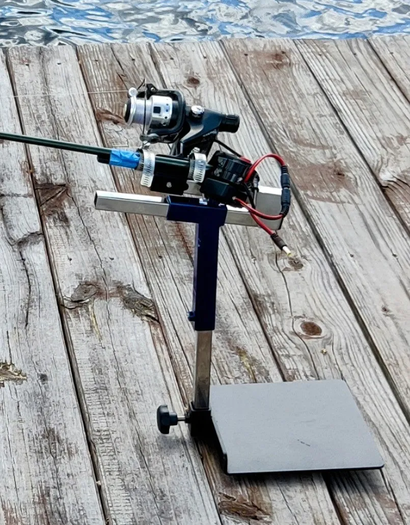 Hands-on Adjustable, Hinged Fish Fighting Rod Holder for Wheelchair Seat