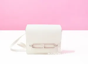 Hermes Roulis Mini 18 Blanc White Evercolor Handbag