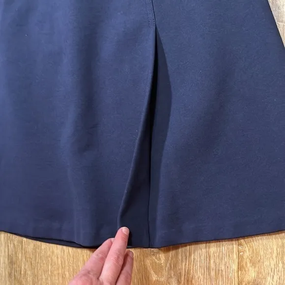 J. Crew Navy Ponte A-Line Skirt EUC Size 8 Cotton Blend Nautical Sailor Anchor