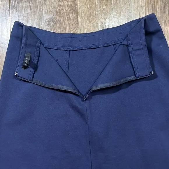 J. Crew Navy Ponte A-Line Skirt EUC Size 8 Cotton Blend Nautical Sailor Anchor