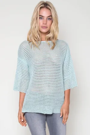 Jagger Semi-Sheer Pullover in Mint Leaf