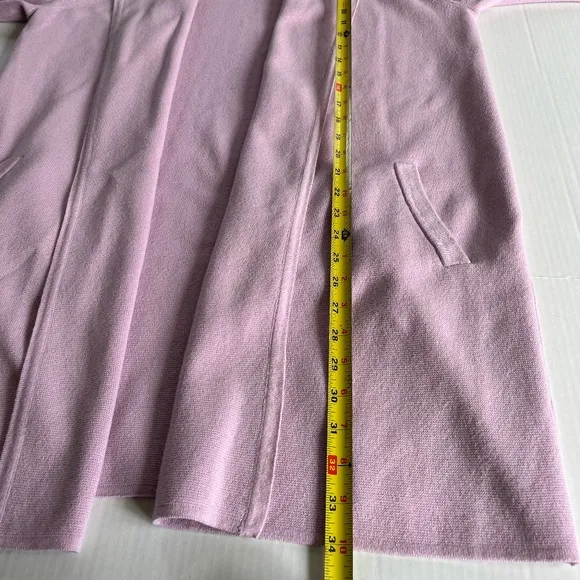 J.Crew Juliette Collarless Open Cardigan Pink Knit Sweater Blazer Pockets Size L