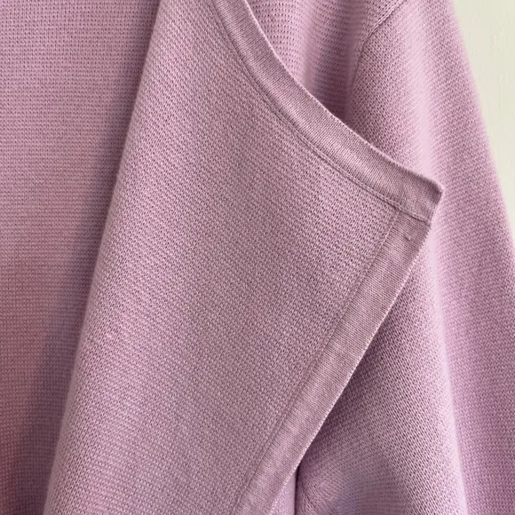 J.Crew Juliette Collarless Open Cardigan Pink Knit Sweater Blazer Pockets Size L