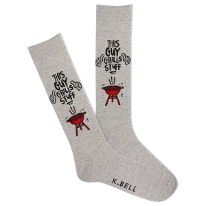 K.Bell Men's This Guy Grills Stuff Crew Sock