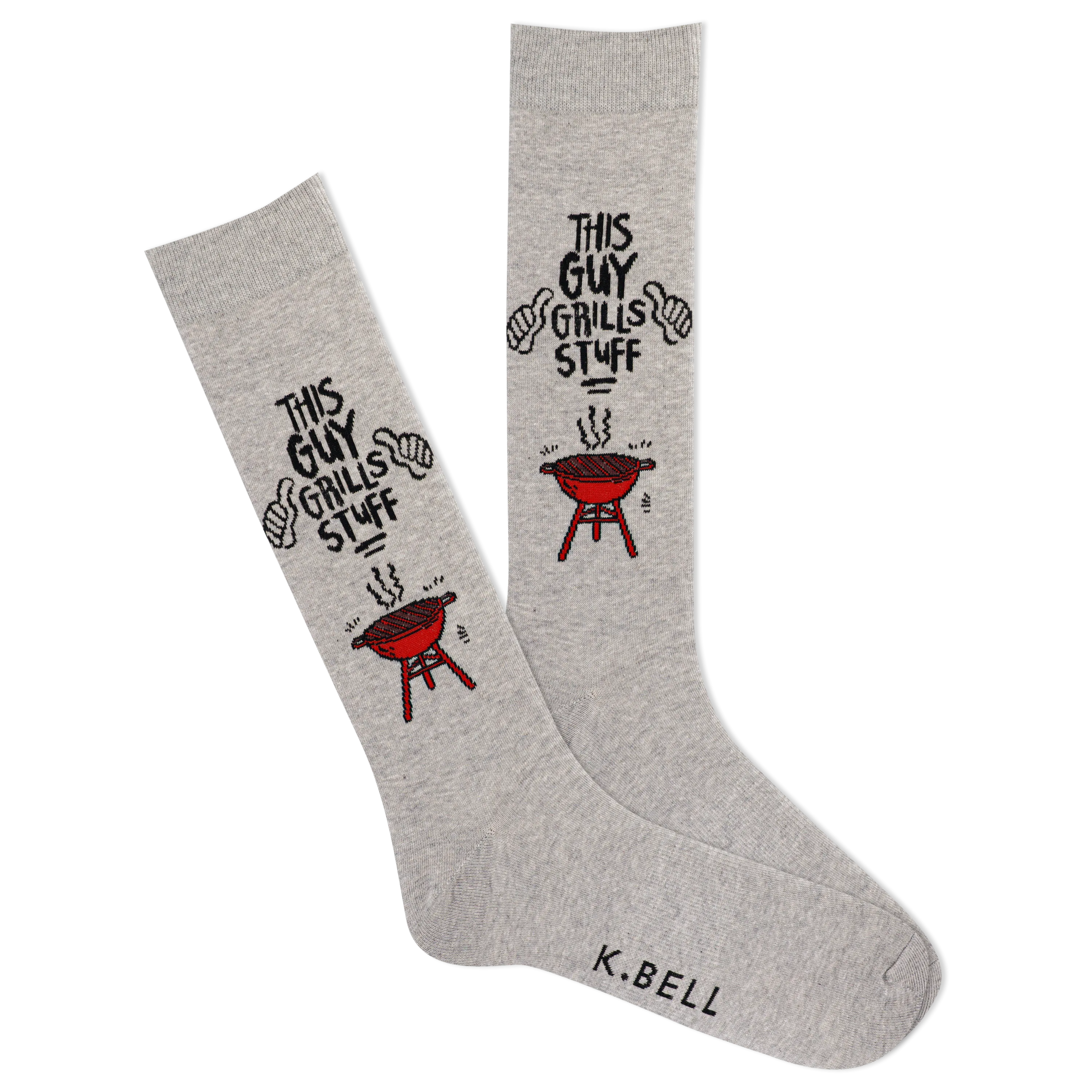 K.Bell Men's This Guy Grills Stuff Crew Sock