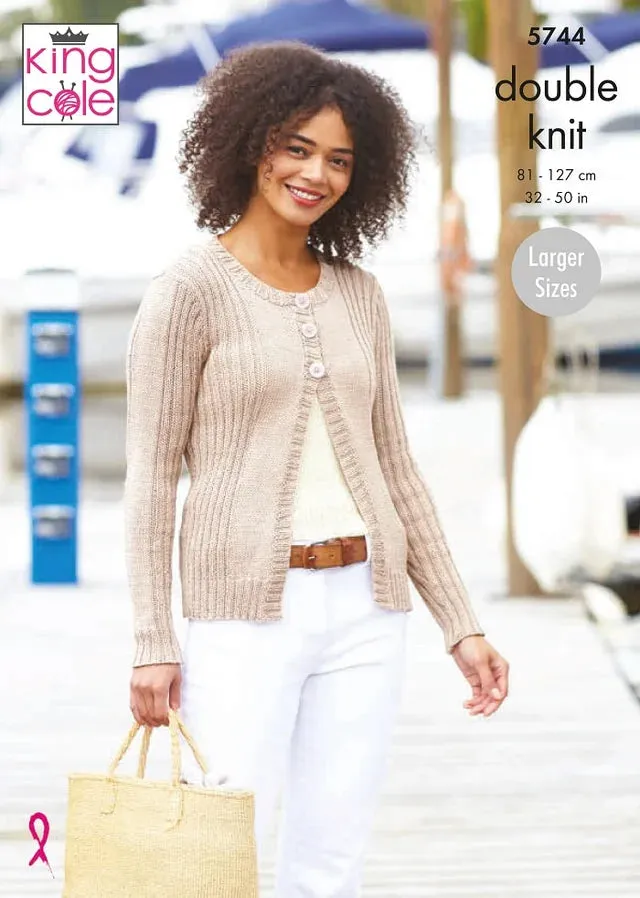 King Cole 5744 Ladies Cardigan and Strappy Top Double Knit
