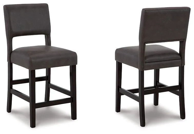 Leektree Gray/Brown Counter Height Bar Stool (Set of 2)