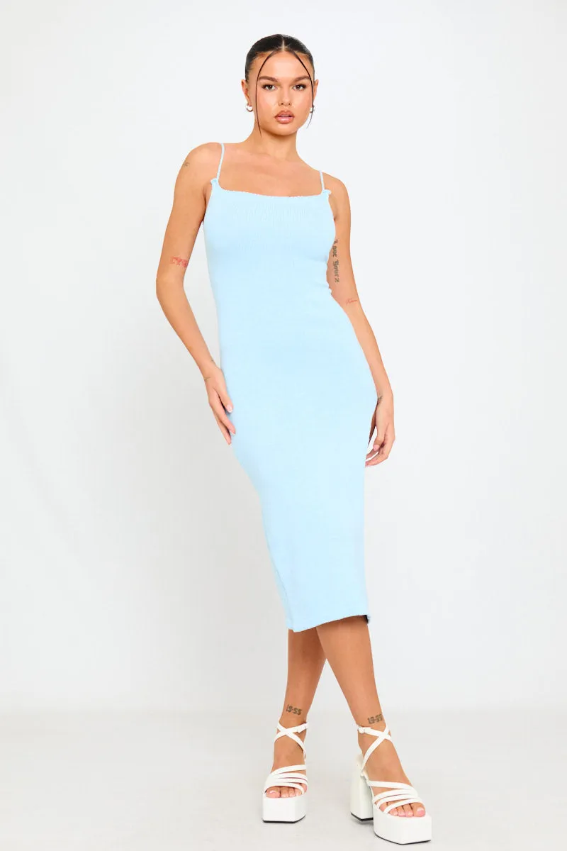 Light Blue One-Shoulder Midi Dress | Sleek & Chic | Effortless Elegance