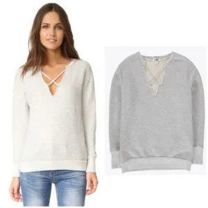 LNA Don’t Cross Me Strappy Sweatshirt