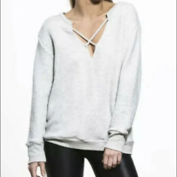 LNA Don’t Cross Me Strappy Sweatshirt