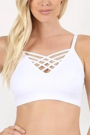 LUCY STRAPPY BRALETTE WHITE