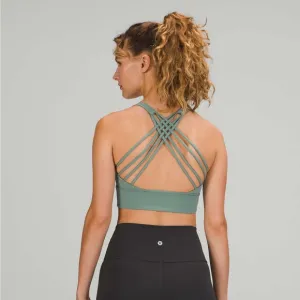 Lululemon Free to Be Bra Wild Long Line sage green