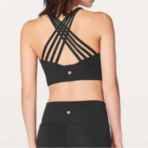 LULULEMON free to be moved strappy sports bra black size 10