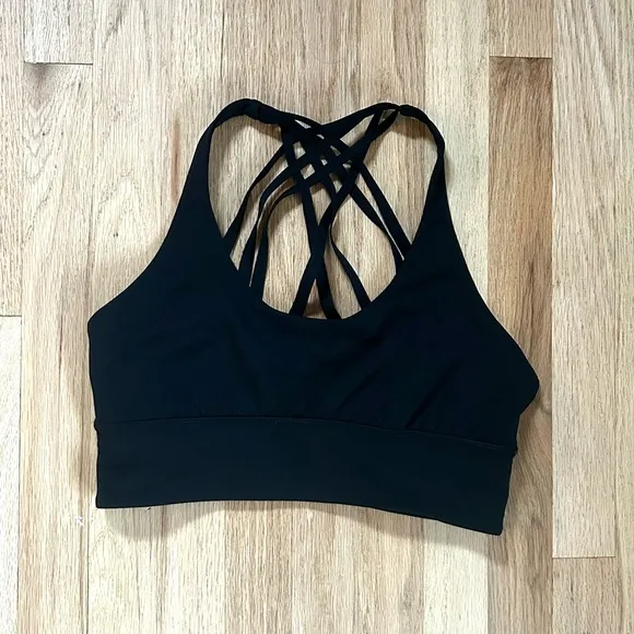 LULULEMON free to be moved strappy sports bra black size 10